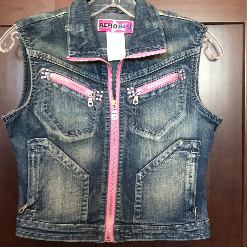 Girls Aeroblu Denim Vest